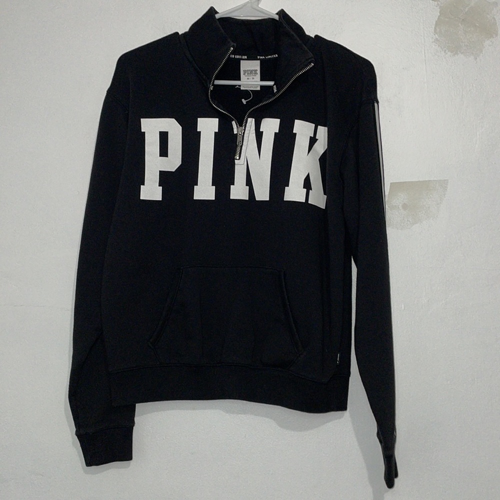Size XS Women’s PINK Black and White Quarter Zip Jacket